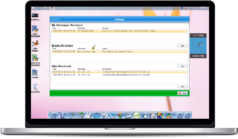 Screenshot of SSuite Office NetVine Inbox received. Updated for the latest Desktop, Laptop, and Surface Pro tablets. Compatible with any LAN and Wi-Fi network. Does not need to be connected to the internet to run successfully.