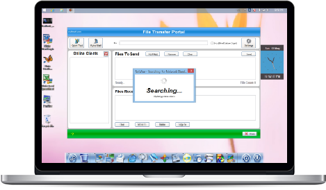 Screenshot of SSuite Office NetVine File Transfer Portal. Updated for the latest Desktop, Laptop, and Surface Pro tablets. Compatible with any LAN and Wi-Fi network. Does not need to be connected to the internet to run successfully.